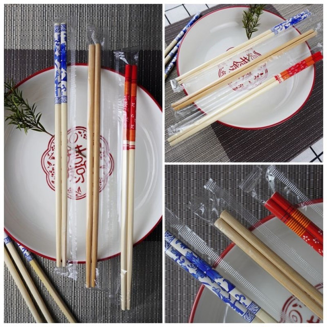Disposable chopsticks takeaway packaging facilitate sanitary bamboo chopsticks home with chopsticks to package fast food restaurant environmental protection business