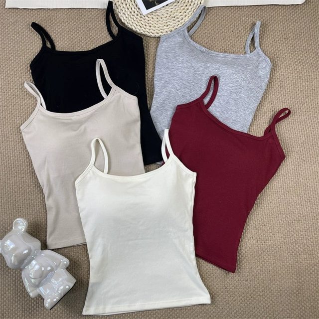 Summer suspender with chest pad vest for women with 2025 new white beautiful back bra integrated with outer base top