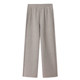 Mom's autumn and winter style wide-leg woolen straight pants for middle-aged and elderly women elastic waist casual pants plus velvet thickened trousers