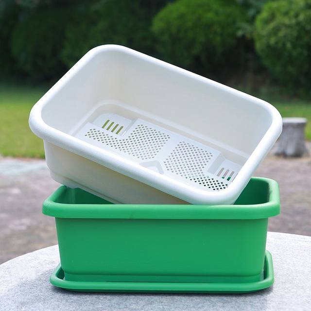 Special box for growing vegetables, flower pot, vegetable pot, plastic balcony, rectangular plastic household vegetable planting pot, vegetable planting tool