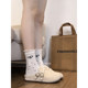 Popular retro white thick-soled half-flop Birkenstock shoes for women 2025 new autumn with skirts versatile soft-soled toe-toe shoes