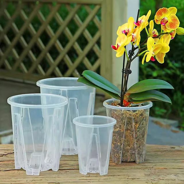 
Phalaenopsis flower pot orchid sap moss transparent root control rooting pot plastic hollow rot preventing household pastoral balcony