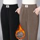 Middle -aged mother pants autumn and winter female middle and elderly people spring and autumn pants loose winter trousers with fleece pants thick legs

