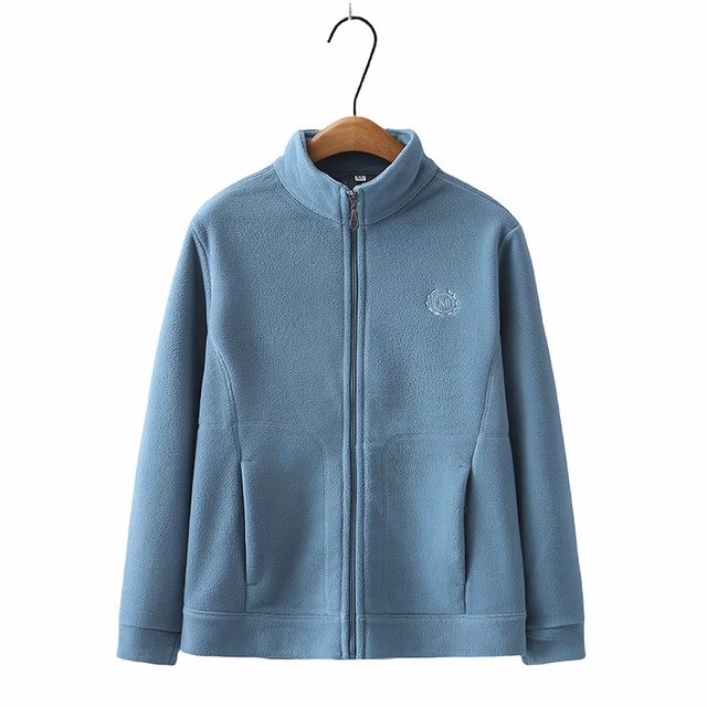 Mom's autumn and winter polar fleece jacket for women, simple casual double-sided velvet jacket, fleece jacket, jacket with stylish lining