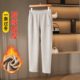 Middle-aged and elderly women's mother's trousers, velvet and thickened, autumn and winter new style, fashionable, loose, casual, straight woolen pants