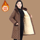 Winter thickened warm cotton coat mother's wear long velvet cotton coat top middle-aged and elderly women's cotton coat plaid