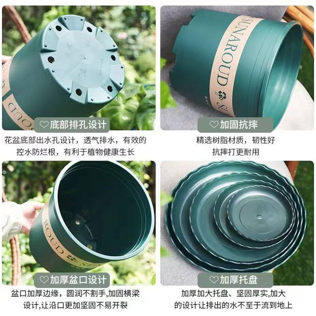 Flowerpot Plastic 2025 new succulent rose resin small green ivy high-end large gallon potted plant thickened breathable balcony