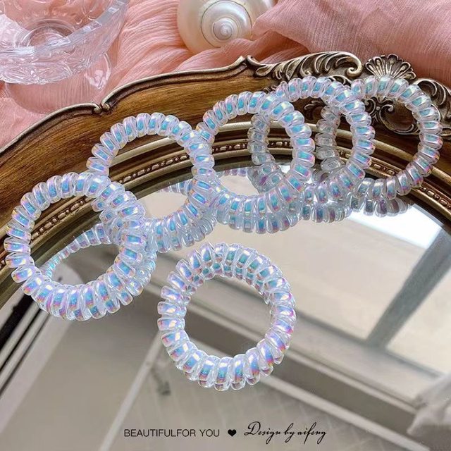 
Classic phone cord hair band, fashionable bracelet, high ponytail phone cord hair rope headwear, advanced Korean style phone cord hair