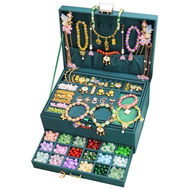 Children's Bracelet Beads Handmade DIY Material Girl Toys National Wind Jewelry Box Ancient Wind Glaeling Box 9
