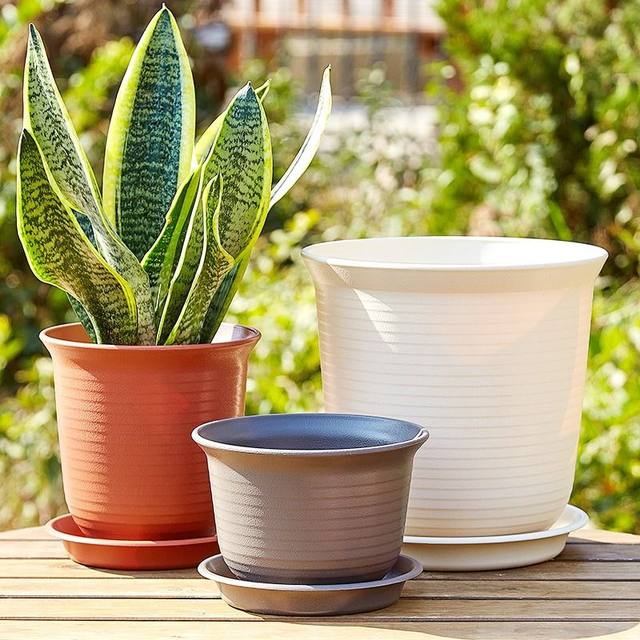 Durable plastic household resin flower pot green plants large courtyard indoor ceramic extra large living room balcony desktop
