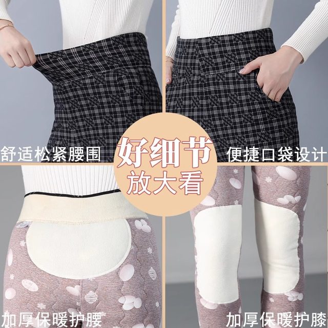 Mother's camel velvet cotton pants autumn and winter new pants middle-aged and elderly women's pants middle-aged winter plus velvet thickened outer trousers