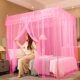 New mosquito net 1.8m 1.0m bracket 1.2m 1.5m household patterned net three-door bedroom floor-standing bold anti-mosquito