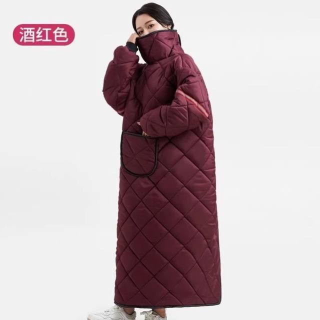 
Windbreaker plus velvet and thickened windbreaker poncho for electric vehicle and motorcycle windbreaker winter waterproof extended jumpsuit double-sided