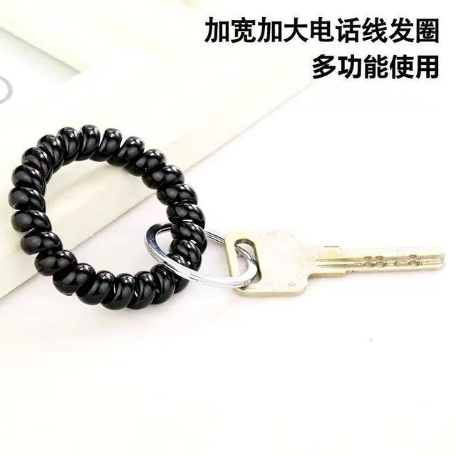 3 black telephone lines with rubber bands with high elasticity and no collapse