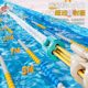 Water gun children's toy water spray drifting pull-type high-pressure powerful large-range long-range Gatling water fight