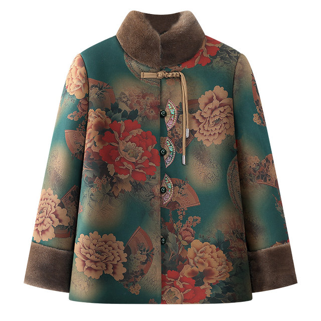 Middle-aged and elderly mothers winter new Chinese-style cotton-padded coats for women, old ladies' clothes, grandma's clothes, Chinese-style cotton-padded jackets