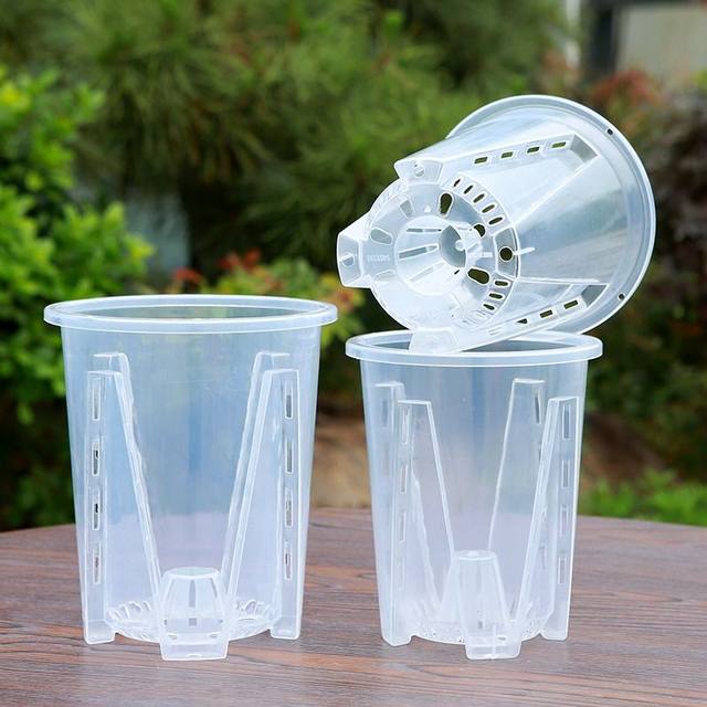 Transparent Qingshan root control pot flower pot orchid sphagnum moss ...