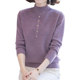 Middle-aged mothers' spring clothes new sweater for women with middle-aged and elderly autumn and winter tops fashionable half-high neck base shirt