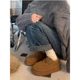 Birkenstock cotton shoes for women winter plus velvet outer wear 2024 new slip-on thick sole heightening bread shoes snow boots plush