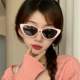 Jennie's same kitten eye sunglasses internet celebrity high-end concave style sunglasses photo round face pink white