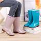 Rain boots, rain boots, women's water shoes, women's long-tube thickened waterproof anti-slip velvet warm outer wear adult short-tube rubber shoes