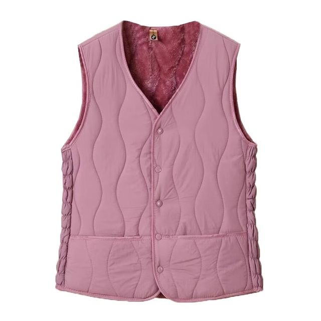 2025 new mother's vest for middle-aged and elderly women's autumn and winter velvet warm women's short waistcoat winter top