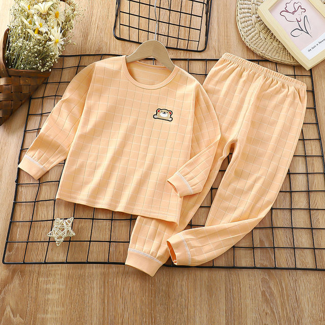 Baby autumn clothing set pure cotton spring and autumn pajamas children underwear baby clothes boys autumn pants girls warm
