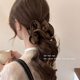 Large intestine hair tie Korean style high-end sense fungus edge satin headband 2025 new ball head high elastic hair rope
