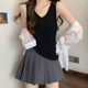 Outer V-neck suspender women's large size fat mm loose slim sleeveless top 2024 summer new style inner vest