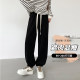 Bid -footed pants female autumn and winter large size loose fat mm plus velvet thickened light core down black Snow Shipper and draws rope pants