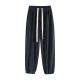 Bid -footed pants female autumn and winter large size loose fat mm plus velvet thickened light core down black Snow Shipper and draws rope pants
