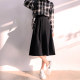Irregular skirt for women A-line fat mm hips with high waist large size slim and versatile splicing mid-length drooping skirt