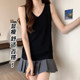Outer V-neck suspender women's large size fat mm loose slim sleeveless top 2024 summer new style inner vest