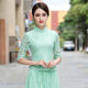 Classic short cheongsam top lace spring and summer new slim Chinese buckle fashion improved women's Tang suit dress