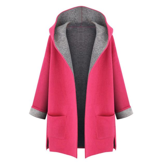 Women Autumn Winter Jacket Fashion Hooded Pocket Long Sleeve