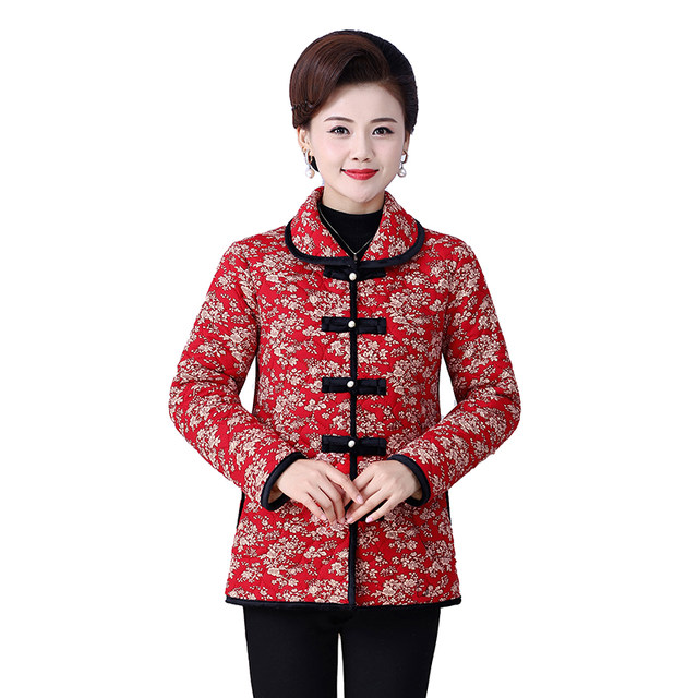 Mom Winter Capital Follow Dip Caps Cotton Cloth Cotton Clothing Plusal Cotton Clothing Cotton Getting Western Size Middle -aged and Elderly Female Cotton Puts Warm Coat