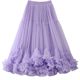 Mesh large skirt for women 2024 autumn and winter retro splicing dance skirt elastic waist fairy skirt fluffy skirt
