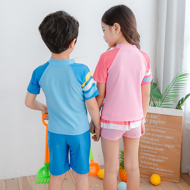 New children's swimsuit boys swimming trunks girl split skirt swimwear
