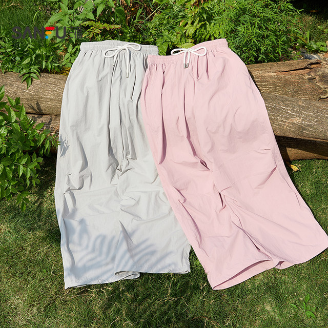 Sanfu sunscreen pants for women 2025 new summer outdoor outfit high waist casual loose wide-leg work pants for women