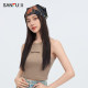 Sanfu vest 2025 summer embroidery design slim short I-line top women's clothing 495898
