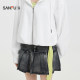 Sanfu white sweatshirt coat for women 2025 spring fashion flower bud hooded cardigan top for women 498344

