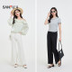Sanfu casual pants 2025 new summer simple slim low waist bell-bottom pants white long pants women's clothing 498363
