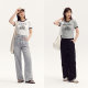 Semir Popeye's joint short-sleeved T-shirt for women's short contrasting color cool summer slim printed top retro style
