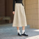 Semir skirt women's furry solid color A-line long skirt simple and versatile autumn pure cotton loose umbrella skirt to make you look slim and trendy