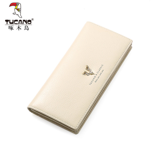 Woodpecker leather women's wallet long 2025 new high-end card bag simple and versatile high-end multiple card slots