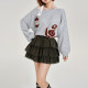 Girlhalo American retro cake skirt for women in autumn and winter new high-waisted lace-up three-layer puffy skirt skirt
