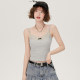 Girlhalo gray lace suspender vest for women in summer lace lace wear beautiful back short top
