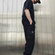High street design trendy casual pants men's spring and summer loose foot ties sports trousers workwear pockets handsome functional style
