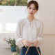 Bow tied top French retro black ears apricot lace collar shirt small
