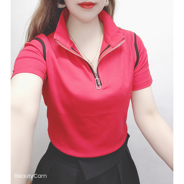 European Station 2025 Summer Short -sleeved Lotus New Tau Green Fashion Polo Shirt Western Slim Slim Cotton T -shirt Female
